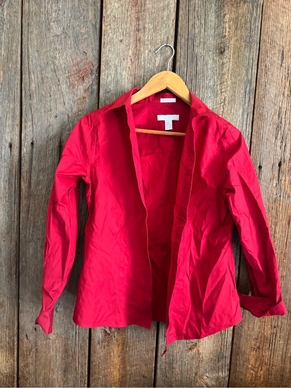 Chico’s Classic Women's Red Open-Front Button Up